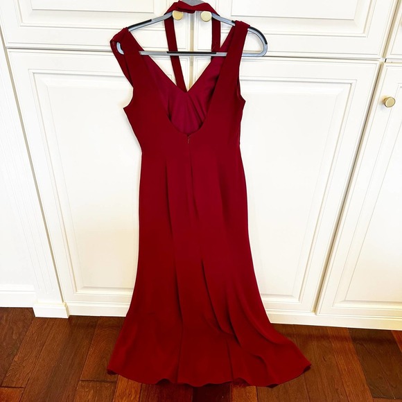 Jenny Packham Womens Burgundy Wine Colored Bridesmaid Formal Cowl Neck Maxi Gown - Picture 11 of 11